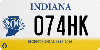 IN license plate 074HK