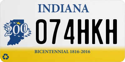 IN license plate 074HKH