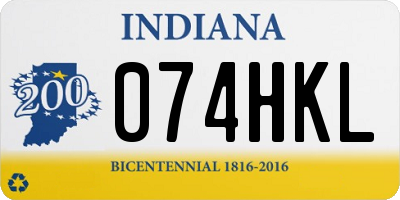 IN license plate 074HKL