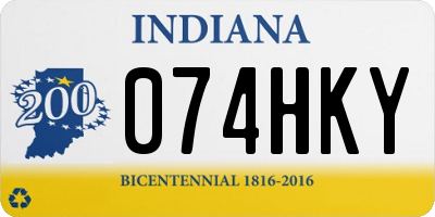 IN license plate 074HKY
