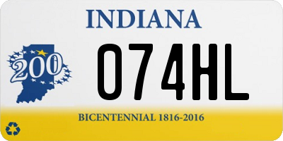 IN license plate 074HL