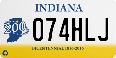 IN license plate 074HLJ