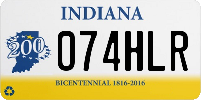 IN license plate 074HLR