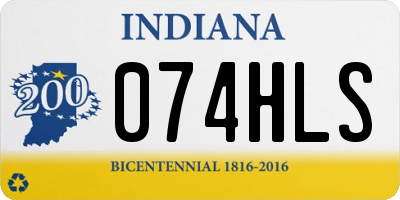 IN license plate 074HLS