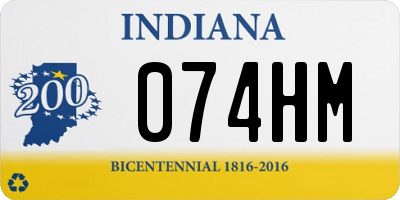 IN license plate 074HM