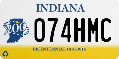 IN license plate 074HMC