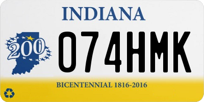 IN license plate 074HMK