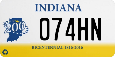 IN license plate 074HN