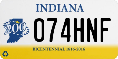 IN license plate 074HNF