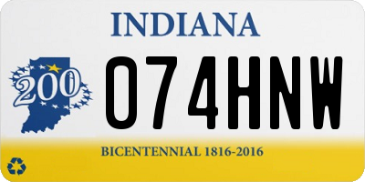 IN license plate 074HNW