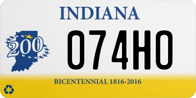 IN license plate 074HO