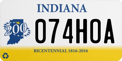 IN license plate 074HOA