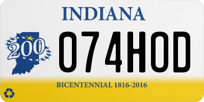 IN license plate 074HOD