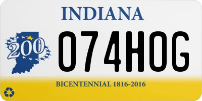 IN license plate 074HOG