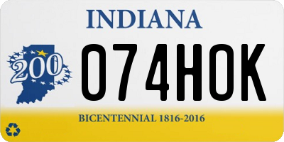 IN license plate 074HOK