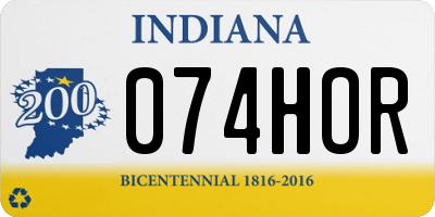 IN license plate 074HOR
