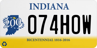 IN license plate 074HOW