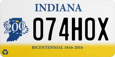 IN license plate 074HOX