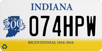 IN license plate 074HPW