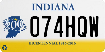 IN license plate 074HQW