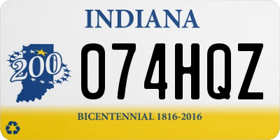 IN license plate 074HQZ