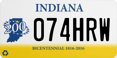 IN license plate 074HRW