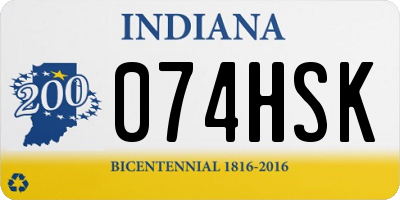 IN license plate 074HSK