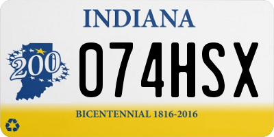 IN license plate 074HSX