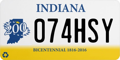 IN license plate 074HSY