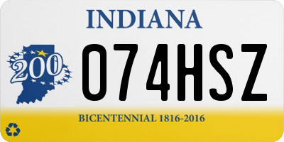 IN license plate 074HSZ