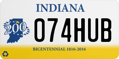 IN license plate 074HUB