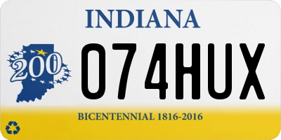IN license plate 074HUX