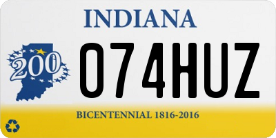 IN license plate 074HUZ