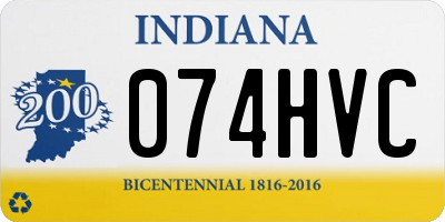 IN license plate 074HVC