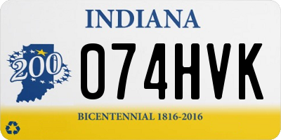 IN license plate 074HVK