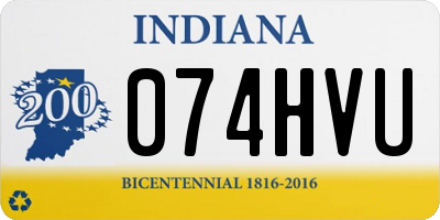 IN license plate 074HVU