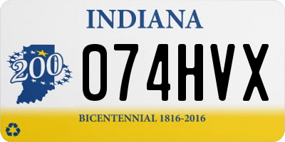 IN license plate 074HVX