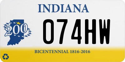 IN license plate 074HW
