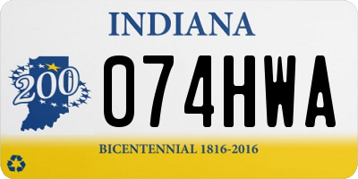 IN license plate 074HWA