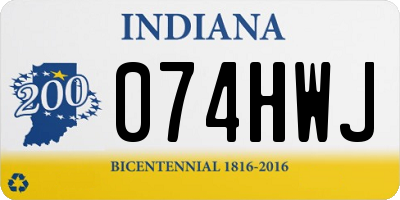 IN license plate 074HWJ