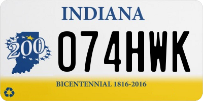 IN license plate 074HWK