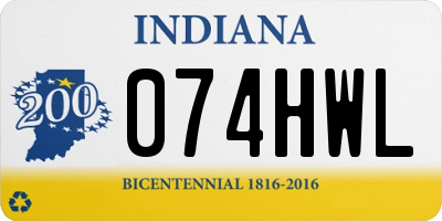 IN license plate 074HWL