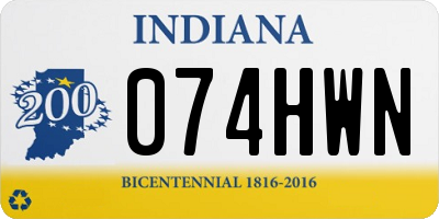 IN license plate 074HWN