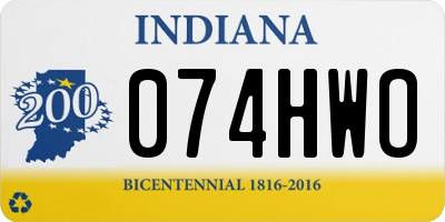 IN license plate 074HWO