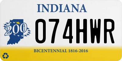 IN license plate 074HWR