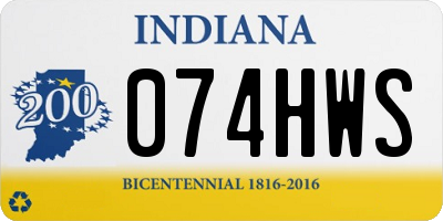 IN license plate 074HWS