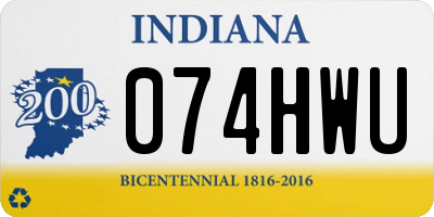IN license plate 074HWU