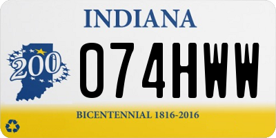 IN license plate 074HWW