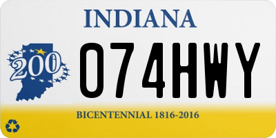 IN license plate 074HWY