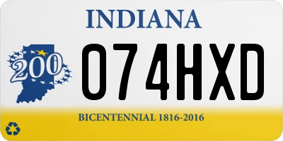 IN license plate 074HXD